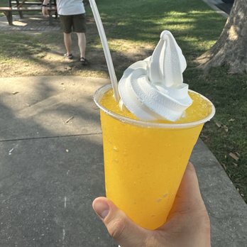 Cindy's Soft Serve - Mango snowball with soft serve on top - Ice Cream & Frozen Yogurt Near Me - Elkridge, Maryland