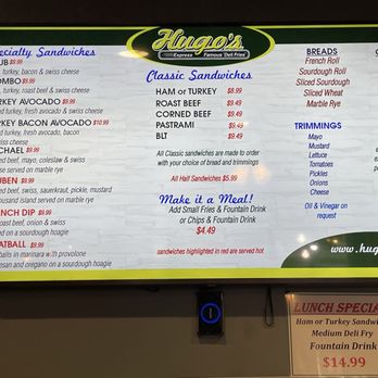 Hugo's Deli - Menu 2 of 3 - Delis Near Me - Meridian, Idaho Hugo's Deli - Menu 2 of 3 - Delis Near Me - Meridian, Idaho