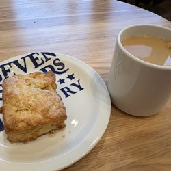 Seven Stars Bakery - Dark roast drip coffee and ginger scone. Wonderful.