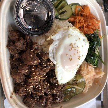 Young's - Kalbi Bibimbap with egg. - Korean Near Me - White Bear Lake, Minnesota Young's - Kalbi Bibimbap with egg. - Korean Near Me - White Bear Lake, Minnesota