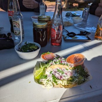 Odd Todd’s - Chicken tacos with rice and beans on the side. - Food Stands Near Me - Salt Springs, Florida Odd Todd’s - Chicken tacos with rice and beans on the side. - Food Stands Near Me - Salt Springs, Florida