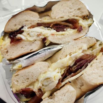 Bagel Boutique - Egg whites, bacon, cooper sharp, plain bagel - Bagels Near Me - Mechanicsburg, Pennsylvania