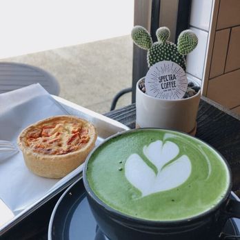 Spectra Coffee - gruyere & tomato quiche and hot matcha tea - Coffee & Tea Near Me - San Jose, California Spectra Coffee - gruyere & tomato quiche and hot matcha tea - Coffee & Tea Near Me - San Jose, California