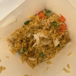 Happi China - Fried rice? More like steamed rice with raw veggies from a bag....