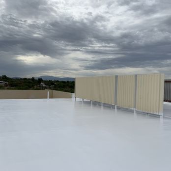 BMR Roofing, LLC - Roof coating on a commercial building, protecting the business and cutting cooling costs. TPO repair and Comercial roof coatings Tucson, AZ - Roofing Near Me - Tucson, Arizona