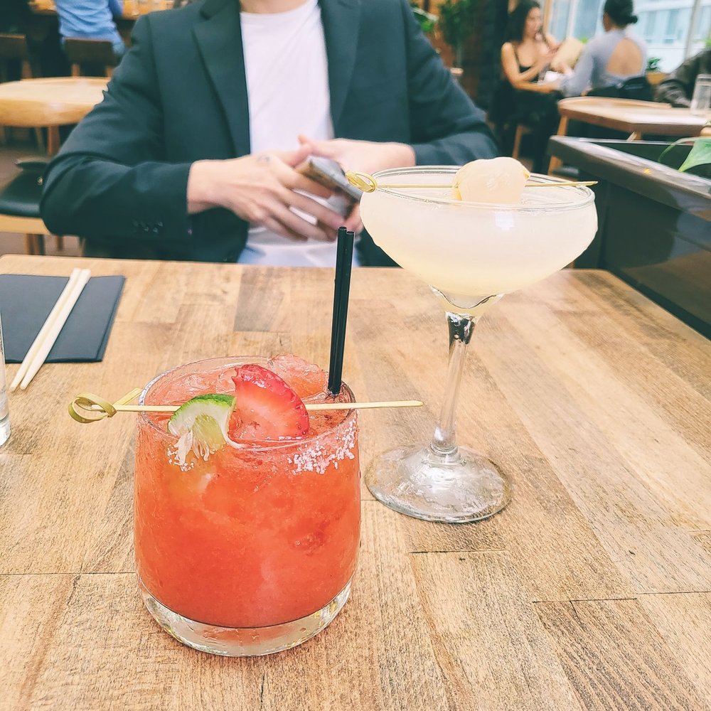 Sushi Lab Rooftop - Ichigo margarita ($16), lychee martini ($16) - Japanese Near Me - New York, New York