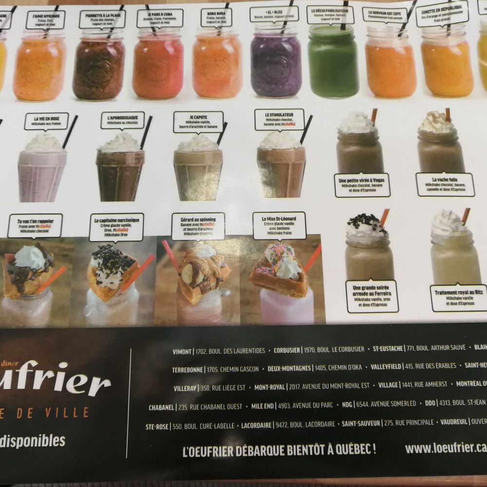L'Oeufrier - Drinks: smoothies & milkshakes - Breakfast & Brunch Near Me - Montreal, Quebec L'Oeufrier - Drinks: smoothies & milkshakes - Breakfast & Brunch Near Me - Montreal, Quebec