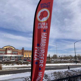 Bout Time Pub & Grub - a red flag with the word pub and grub on it - Sports Bars Near Me - Sheridan, Colorado Bout Time Pub & Grub - a red flag with the word pub and grub on it - Sports Bars Near Me - Sheridan, Colorado