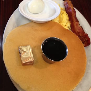 Cafe Soleil - 2 pancakes, 2 eggs, and 2 bacon breakfast! :) - Breakfast & Brunch Near Me - El Sobrante, California