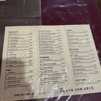Dosa Corner - Menu - Indian Near Me - Columbus, Ohio Dosa Corner - Menu - Indian Near Me - Columbus, Ohio
