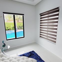 Casa De Shades - A beautiful home brought together with these beautiful Chocolate Dim Out Zebra Shades.