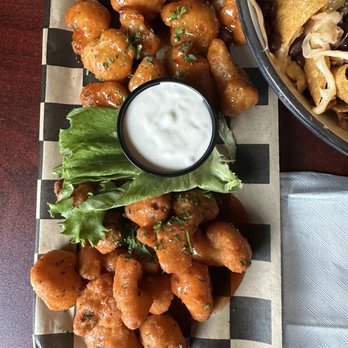 Chatham Brewing - Cauliflower Wings (Thai Chili on top and Hot on the bottom) - Breweries Near Me - Chatham, New York