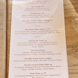 Limited dinner menu on Christmas
