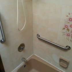 Coughlin Cares - Grab bar instalation. We supply standard or decorative bars which meet ADA standards.