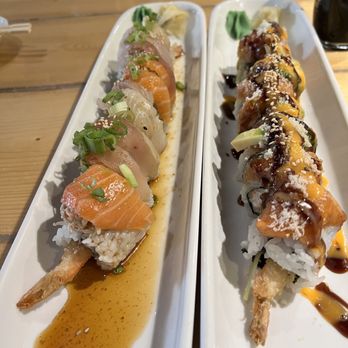 Sasha Sushi - two plates of sushi on a table - Japanese Near Me - Abbotsford, British Columbia Sasha Sushi - two plates of sushi on a table - Japanese Near Me - Abbotsford, British Columbia