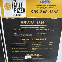 Charlie's Country Corner - Menu