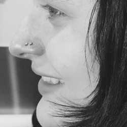 Double nostril piercing. Piercer Natascha
