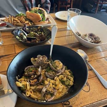Crush Bistro - View if pasta dish w clams - New American Near Me - Anchorage, Alaska