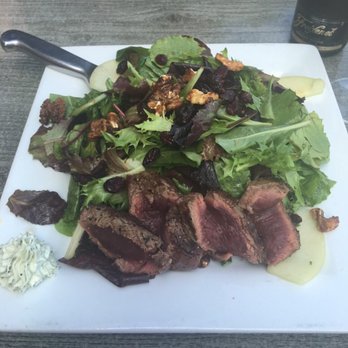 Luke's On Front - VBK Salad with Rare Flat Iron Steak. - New American Near Me - Temecula, California