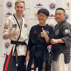 Sky Martial Arts Center - Michael With Master Jeon and Master Henry