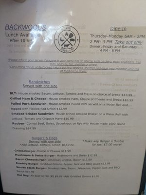 Menu photo 1 Backwoods Breakfast and BBQ Montgomery, MA