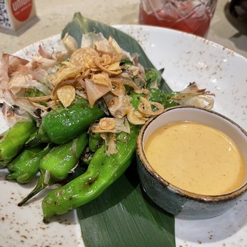 Union - Shishito Peppers with paprika mayo and fried shallot - Japanese Near Me - Chicago, Illinois Union - Shishito Peppers with paprika mayo and fried shallot - Japanese Near Me - Chicago, Illinois