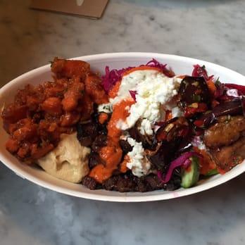 Brassica - Lamb Bacon bowl with lots of fixins - Mediterranean Near Me - Columbus, Ohio