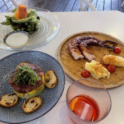 Mandala - Tartar atún, ensalada vegetal y pulpo a la brasa