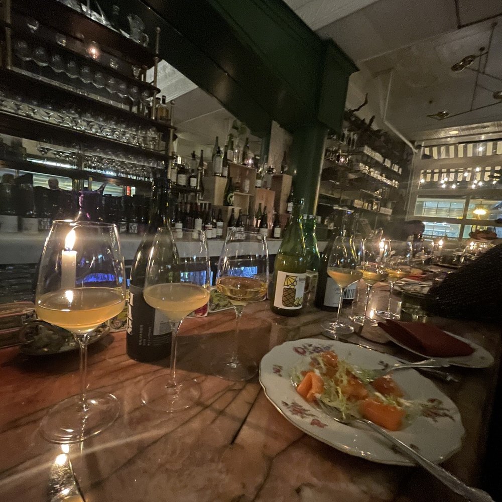 GoodFunk - Salmon crudo and white wine flight - Wine Bars Near Me - Chicago, Illinois