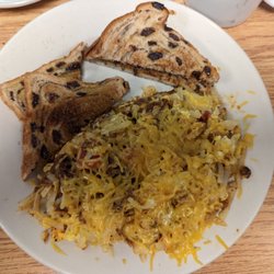The Downtown Cafe - Chorizo Scrambler w/Raisin Toast