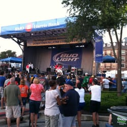 Downtown Palatine Street Fest - Wedding Band playing at dusk.