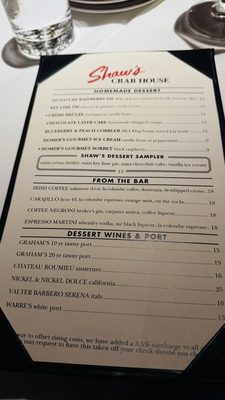 Menu photo 1 Shaw's Crab House Chicago, IL Menu photo 1 Shaw's Crab House Chicago, IL