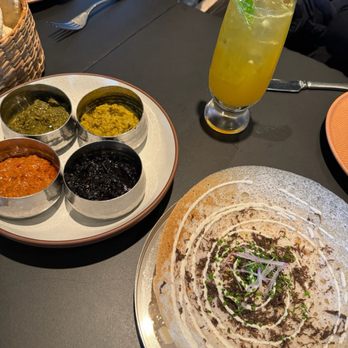 Copra - Chutney dips and truffle egg appam - Indian Near Me - San Francisco, California