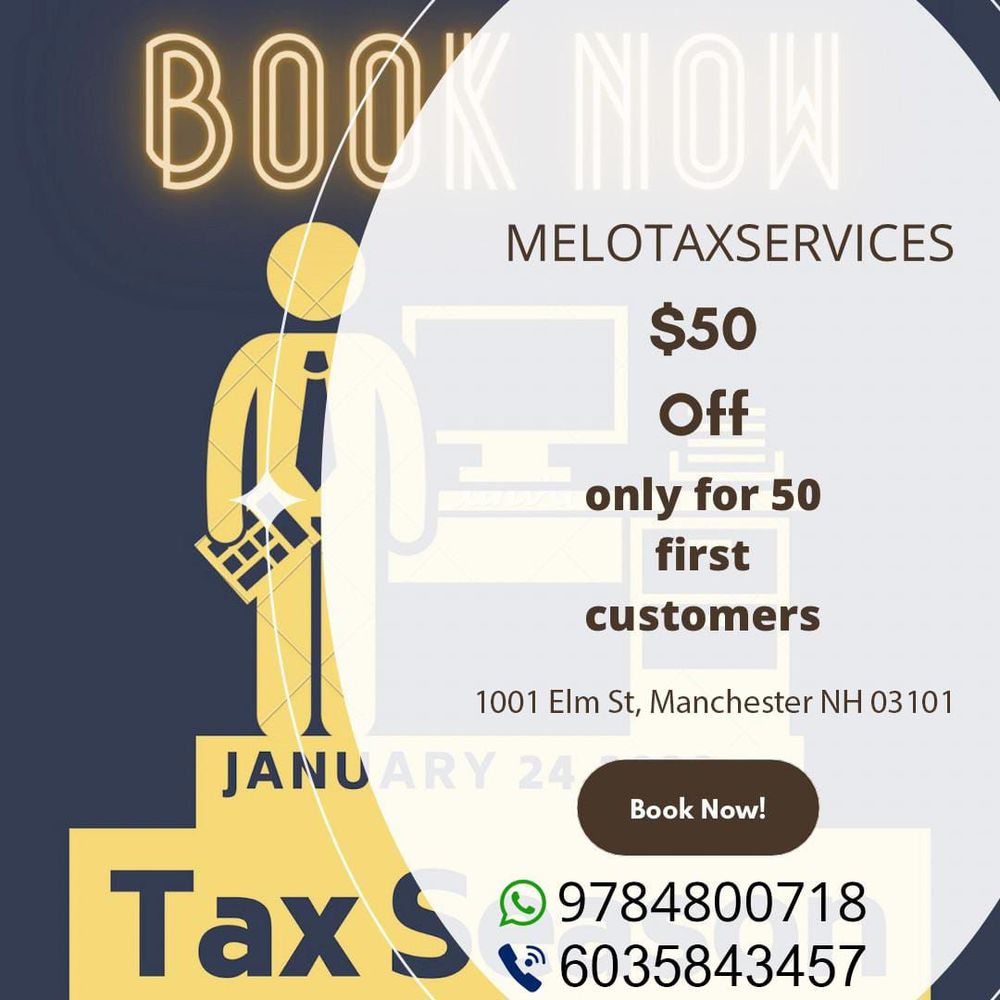 MELO TAX SERVICES Request Consultation 1001 Elm St, Manchester, New