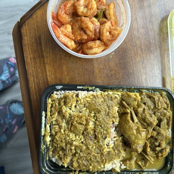 RyRy’s Kitchen - CURRY GOAT (MEDIUM ) spicy CURRY SHRIMP (SM) - Caribbean Near Me - Jamaica, New York