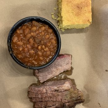Mission BBQ - Brisket plate with baked beans - Barbeque Near Me - Greenville, North Carolina Mission BBQ - Brisket plate with baked beans - Barbeque Near Me - Greenville, North Carolina