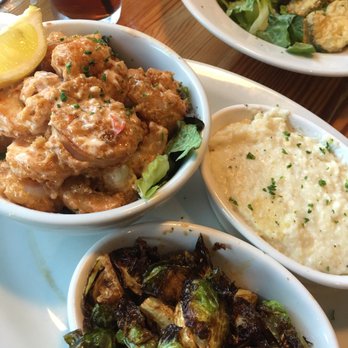Jonah's Fish & Grits - Cyclone Shrimp, cheese grits and Brussels sprouts perfection - Seafood Near Me - Thomasville, Georgia