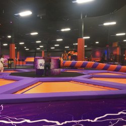 Surge Adventure Park - Wipeout style obstacle on a set of trampolines