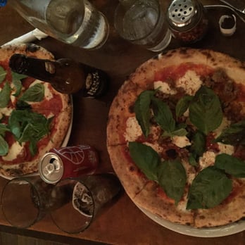Cibo - Right: Margherita + Italian Sausage. Left: Margherita + Spicy Salami. Also pictured is the amazing Root Beer Vanilla Cream soda! Sooo good. - Pizza Near Me - Phoenix, Arizona Cibo - Right: Margherita + Italian Sausage. Left: Margherita + Spicy Salami. Also pictured is the amazing Root Beer Vanilla Cream soda! Sooo good. - Pizza Near Me - Phoenix, Arizona
