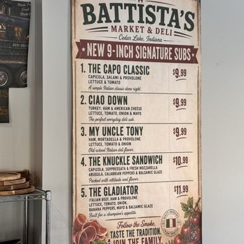Battistas - Menu - Italian Near Me - Cedar Lake, Indiana