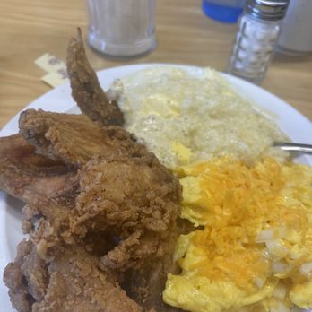 The Serving Spoon - Chicken wings, grits, scrambled eggs and cheese and grits of course. - Breakfast & Brunch Near Me - Inglewood, California The Serving Spoon - Chicken wings, grits, scrambled eggs and cheese and grits of course. - Breakfast & Brunch Near Me - Inglewood, California