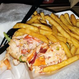 Lobster salad roll with fries Lobster salad roll with fries
