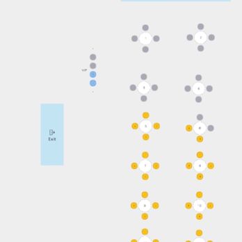 The Elms at Castine - Porch seating map showing yellow coded table and "VIP" section availability. All seats are in fact positioned to face the stage - Music Venues Near Me - Castine, Maine The Elms at Castine - Porch seating map showing yellow coded table and "VIP" section availability. All seats are in fact positioned to face the stage - Music Venues Near Me - Castine, Maine