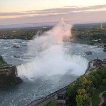 Skylon Tower - Horseshoe falls. No zoom! From our corner table :) - Canadian (New) Near Me - Niagara Falls, Ontario