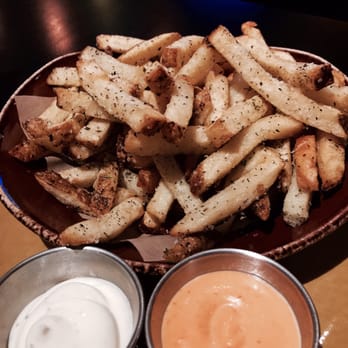 Fireside Tavern - Fries with truffle and Sri racha aioli - Bars Near Me - Costa Mesa, California