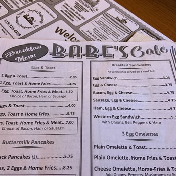 Babe's Cafe - the menu and prices - American Near Me - Cohoes, New York