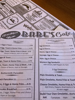 Menu photo 5 Babe's Cafe Cohoes, NY