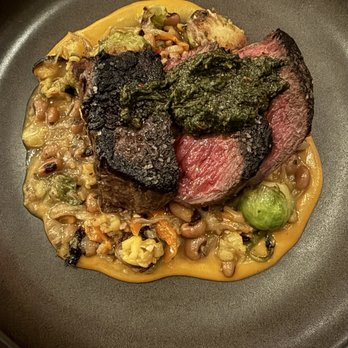Bouquet Restaurant - black hawk farms baseball steak* hominy | black eyed peas | brussels sprouts | butternut squash purée | black garlic chimichurri - Bars Near Me - Covington, Kentucky Bouquet Restaurant - black hawk farms baseball steak* hominy | black eyed peas | brussels sprouts | butternut squash purée | black garlic chimichurri - Bars Near Me - Covington, Kentucky