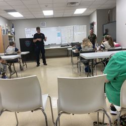 Houston Police Department Mounted Patrol Facility - Girl Scout meeting. Animal helper Badge
