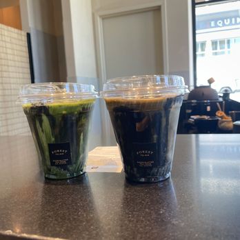 Forest Tea Bar - Sesame matcha latte and sesame hojicha latte - Tea Rooms Near Me - Berkeley, California Forest Tea Bar - Sesame matcha latte and sesame hojicha latte - Tea Rooms Near Me - Berkeley, California